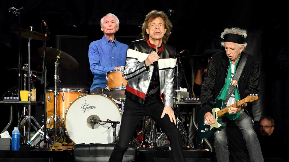 Charlie Watts, Mick Jagger y Keith Richards en un concierto de los Rolling Stones en Londres