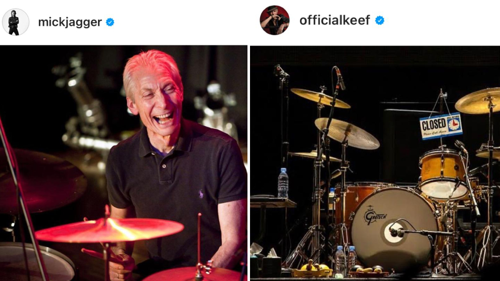 Mick Jagger y Keith Richards despiden as a Charlie Watts