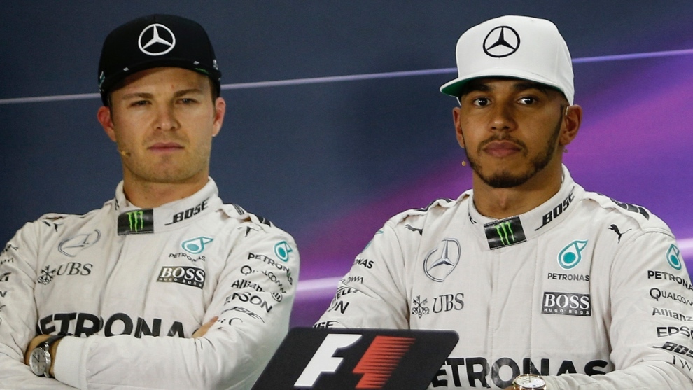 Rosberg y Hamilton en Abu Dhabi 2016