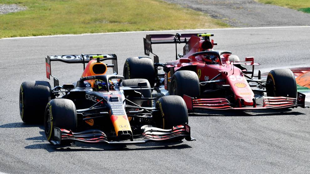 Checo Prez y Carlos Sainz Jr, de Red Bull y Ferrari