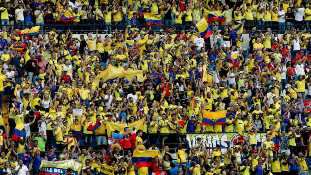La afición de Colombia en un encuentro como local