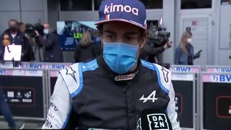 Fernando Alonso, después del GP de Rusia 2021.