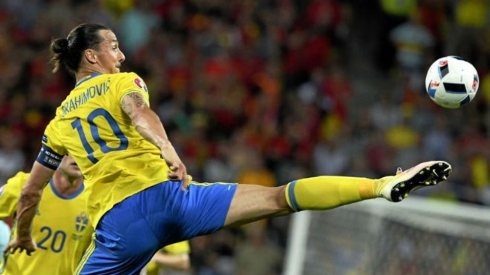 Ibrahimovic, en un partido con la selección de Suecia.