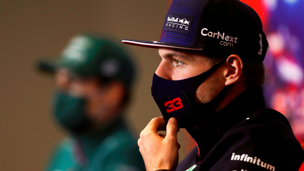 Max Verstappen, en la rueda de prensa del GP de Turquía.