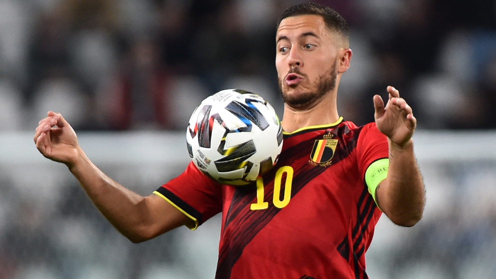 Eden Hazard en el juego entre Francia y Bélgica.