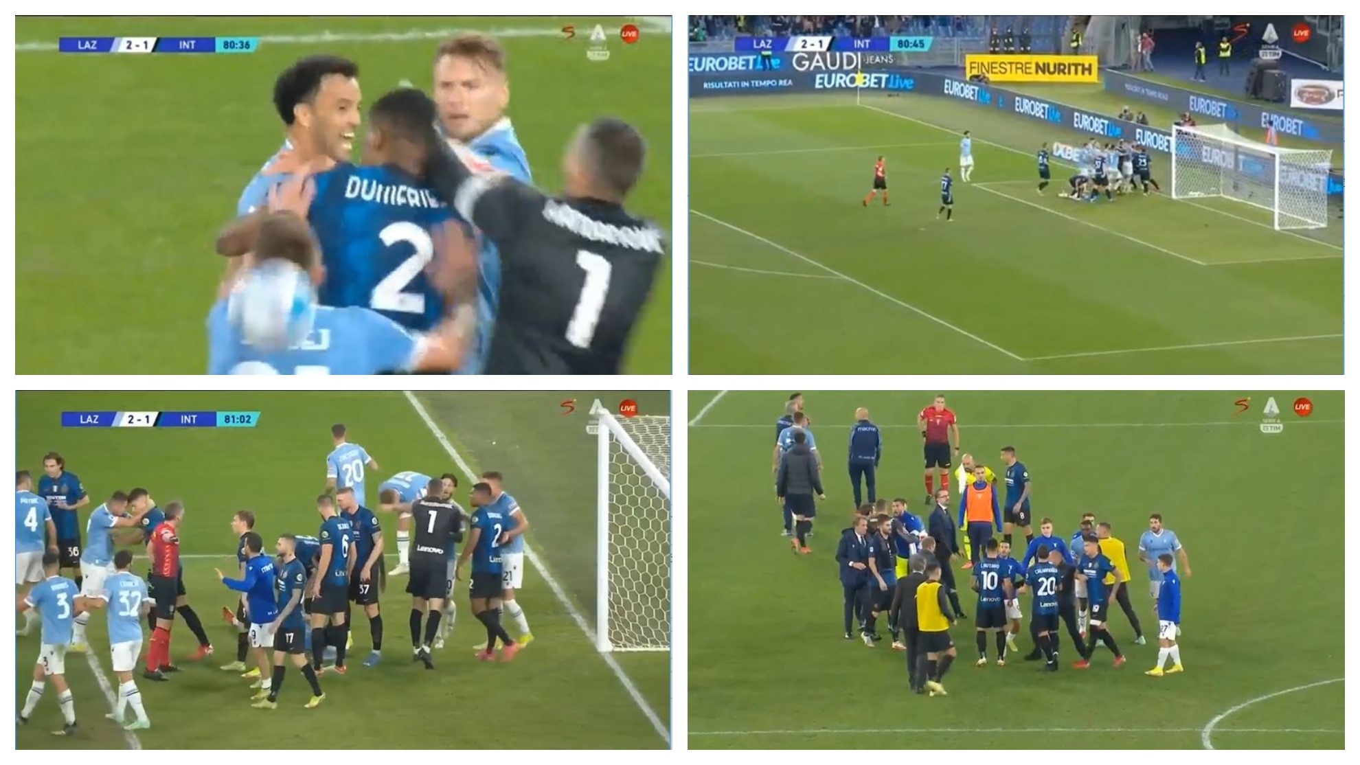 En el Lazio - Inter hubo cuatro goles y mucha tensión por un gol que llegó con un interista en el suelo