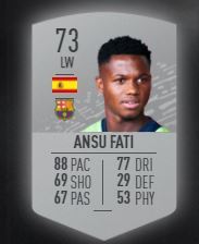 La primera carta de Ansu Fati en FIFA Ultimate Team