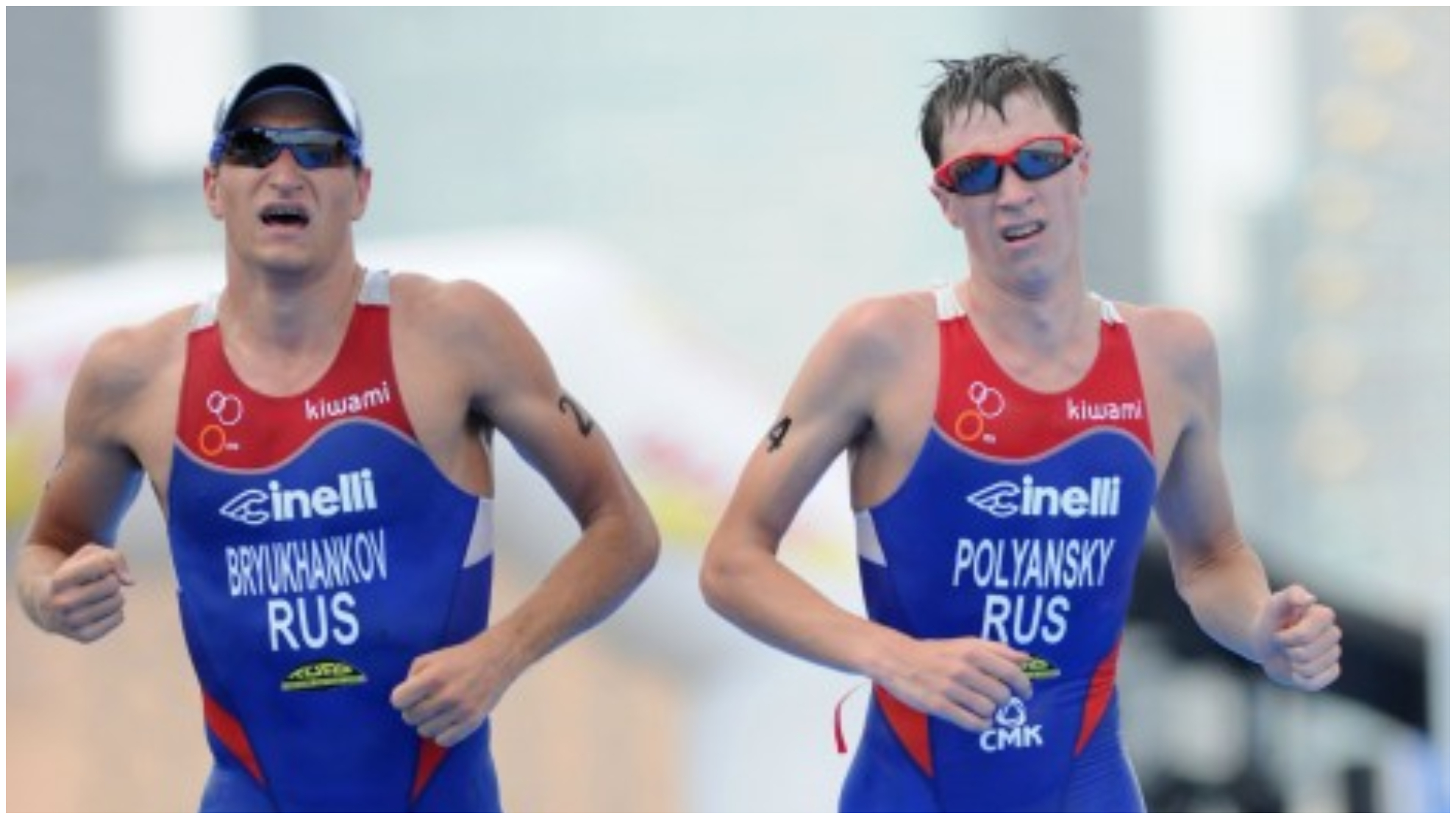 Bryukhankov y Polyanskiy, los dos triatletas rusos que han sido suspendidos recientemente.