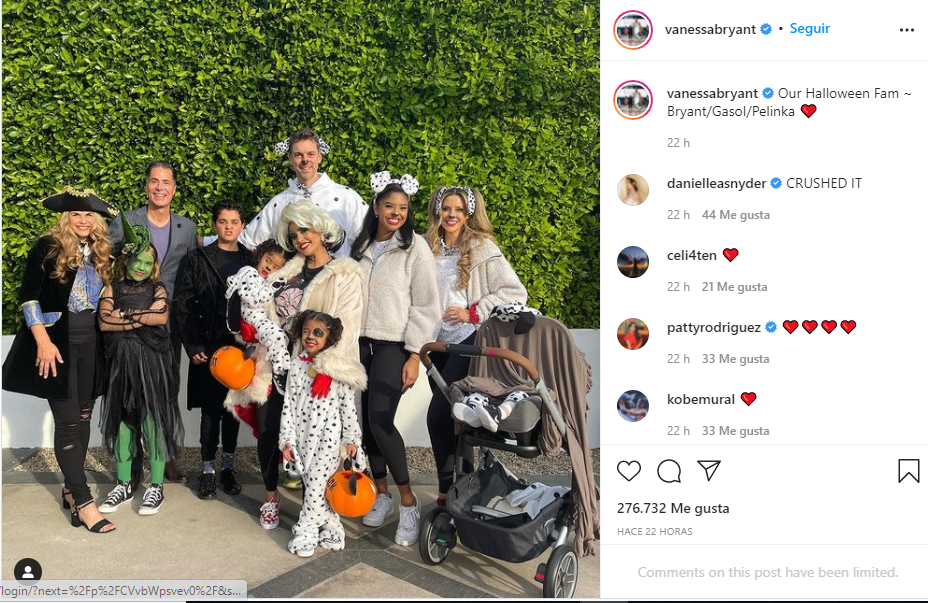 La familia Gasol, la familia Bryant y la familia Pelinka, juntos en Halloween.