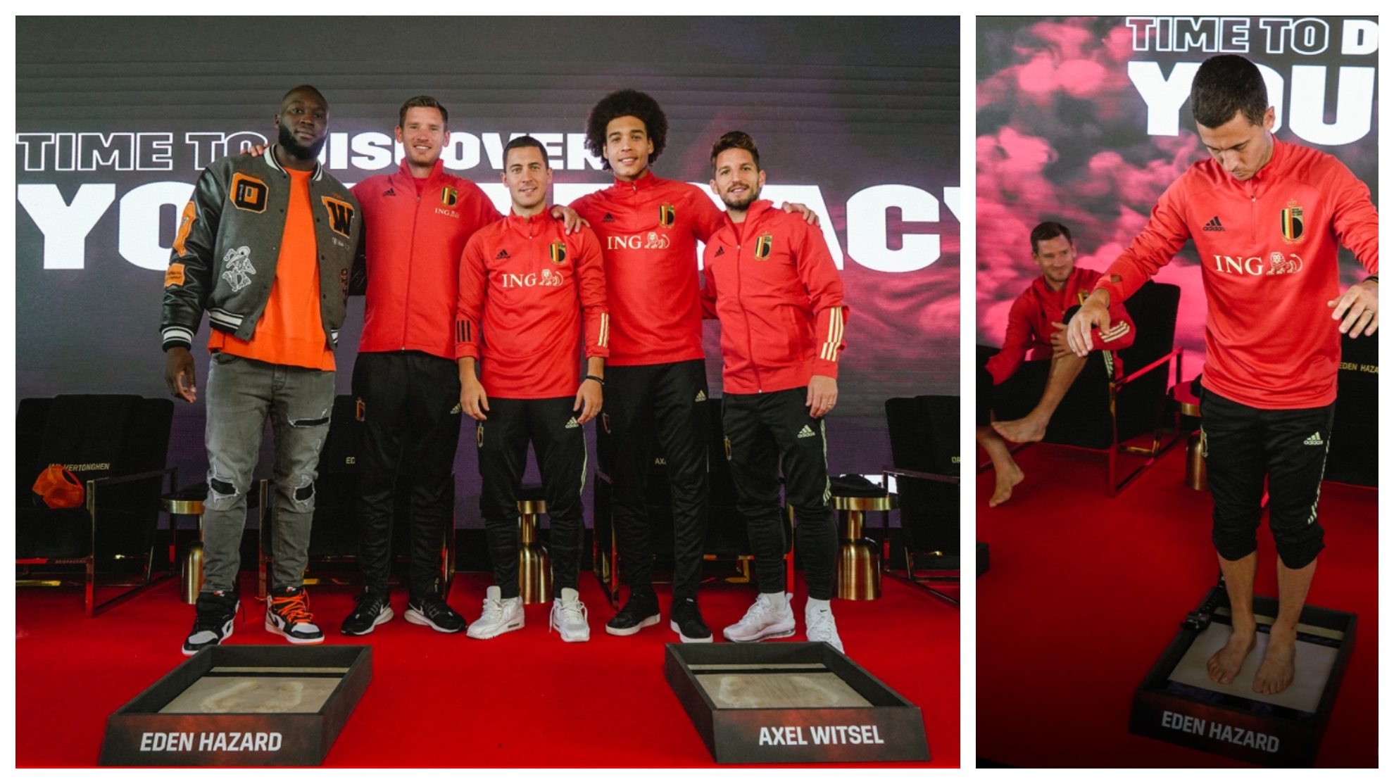 Lukaku, Vertonghen, Eden Hazard, Witsel y Mertens en el 'Hall of Fame' de Bélgica.