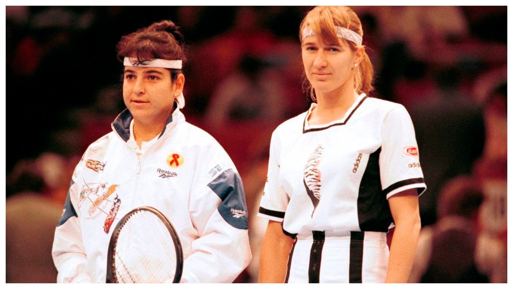 Arantxa y Steffi Graf antes de la final del Masters en su edición de 1993