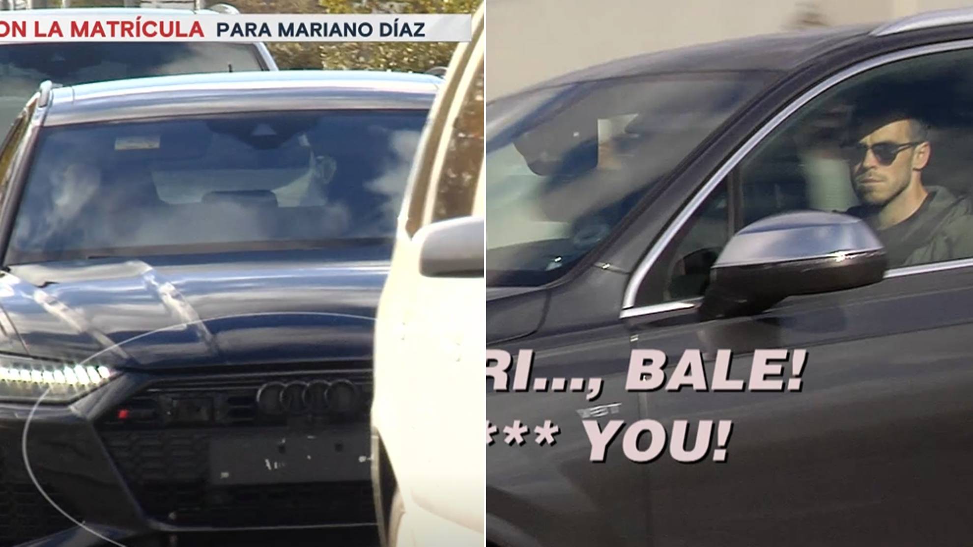 La rotonda de Valdebebas: indignantes insultos a Bale... y la matrícula de Mariano