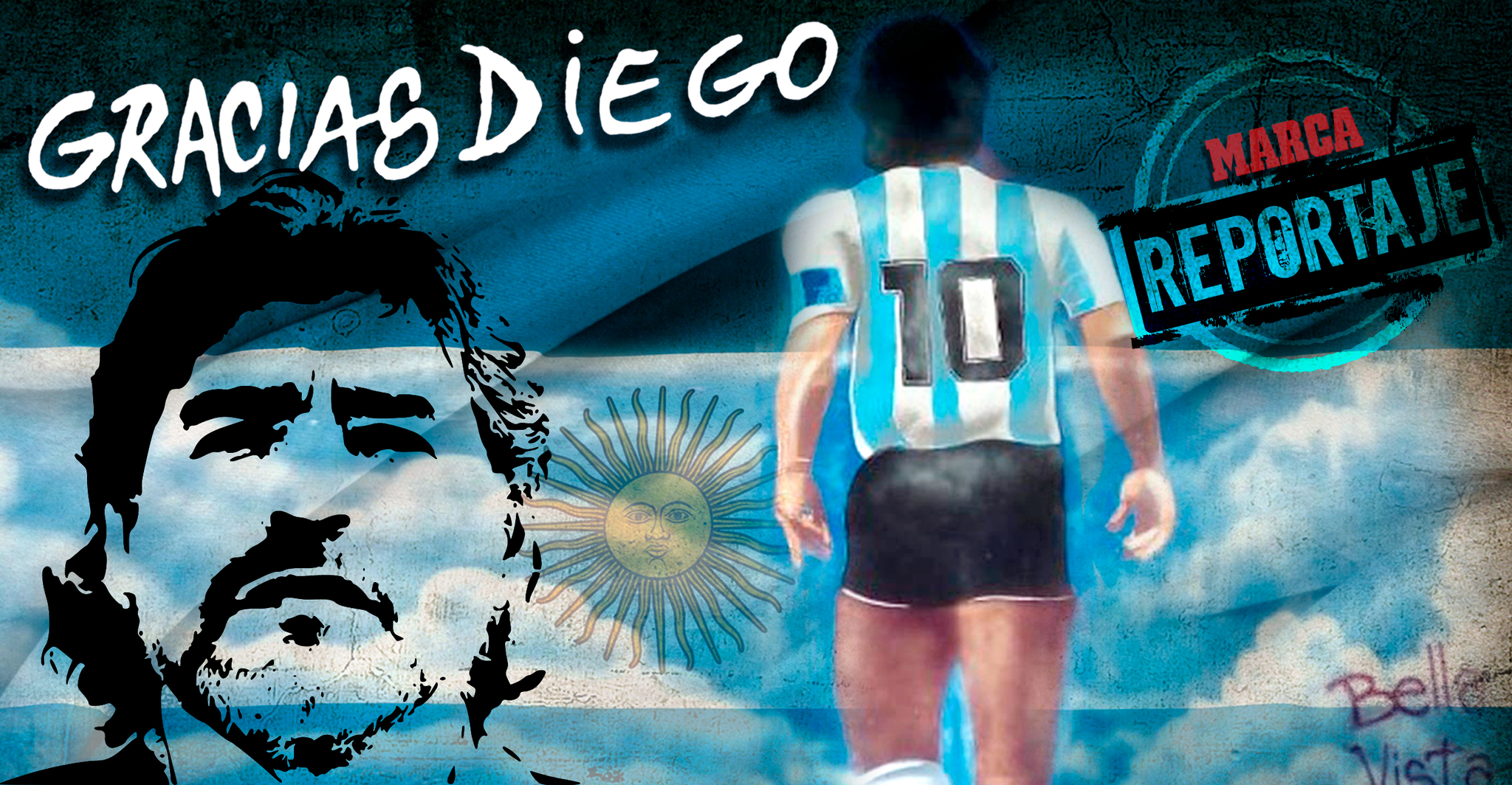 Imagen homenaje a Diego Armando Maradona