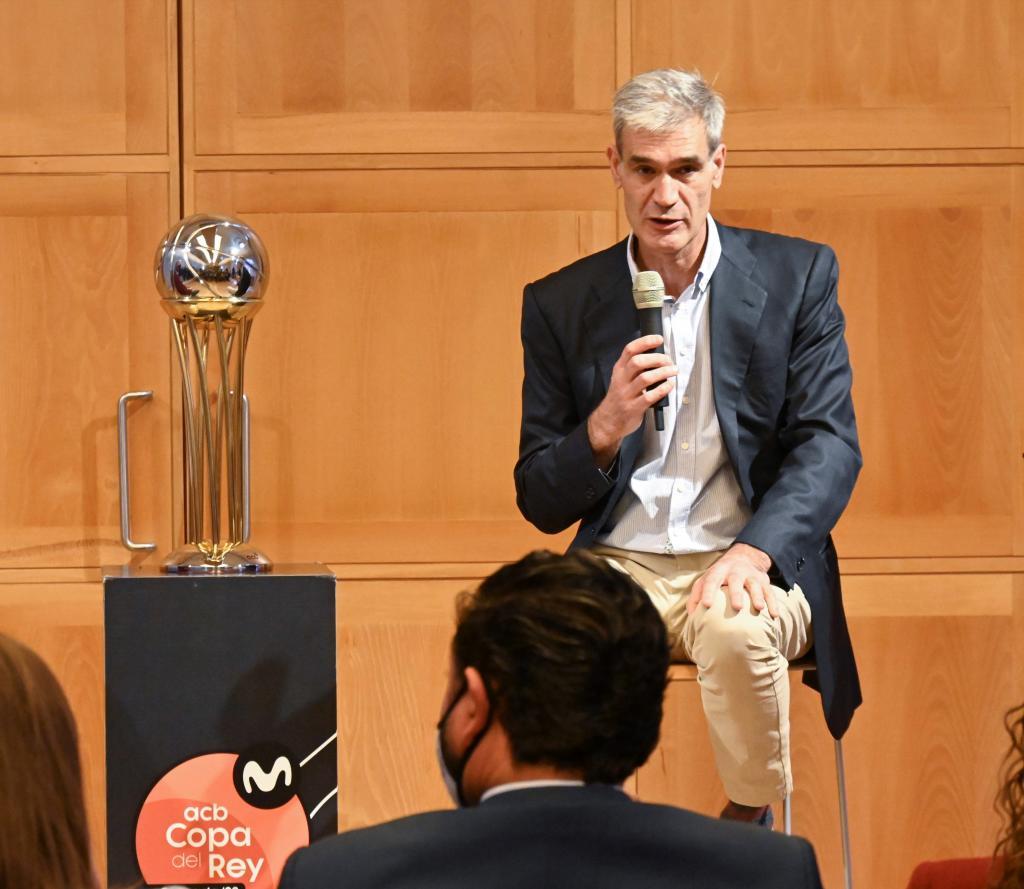 Antonio Martín, president of the ACB, during the presentation of the Copa del Rey in Granada.