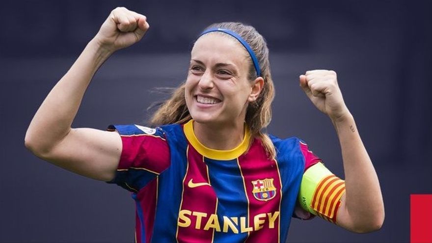 Alexia Putellas celebra un gol con el Barcelona.