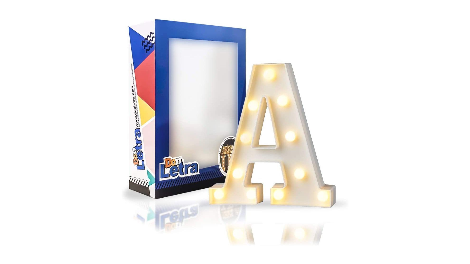 Letras luminosas LED Yuna color blanco ángel letras decorativas con luces LED letras del alfabeto 