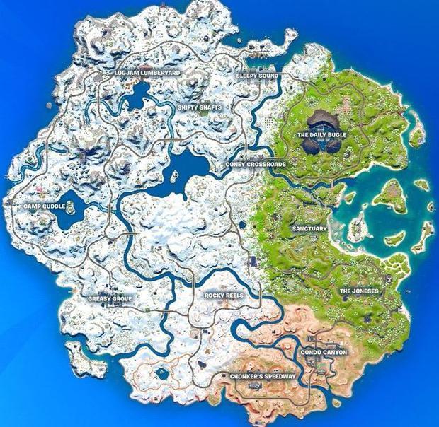 El nuevo mapa de Fortnite