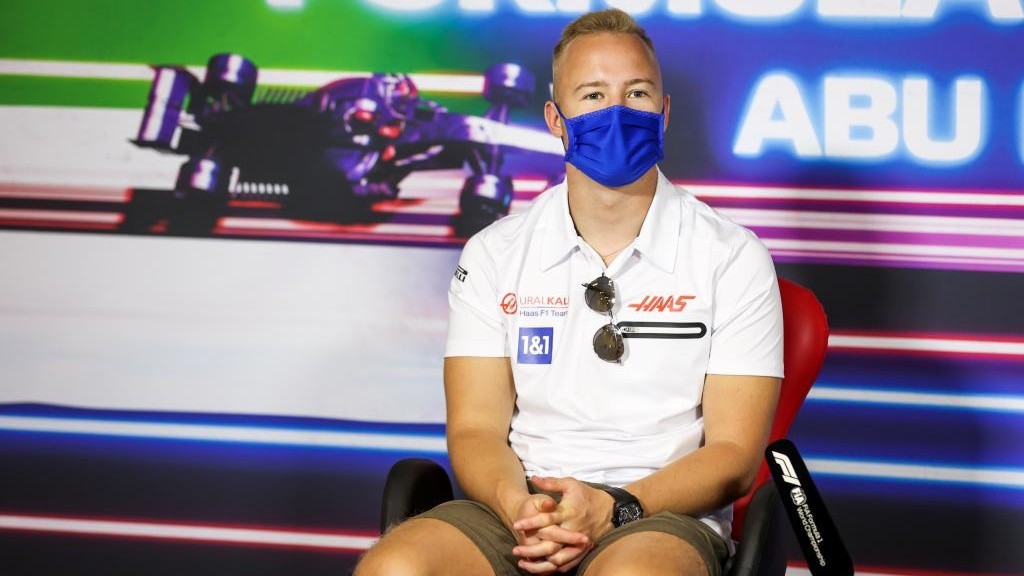 Nikita Mazepin, en la rueda de prensa del jueves del GP de Abu Dabi 2021.