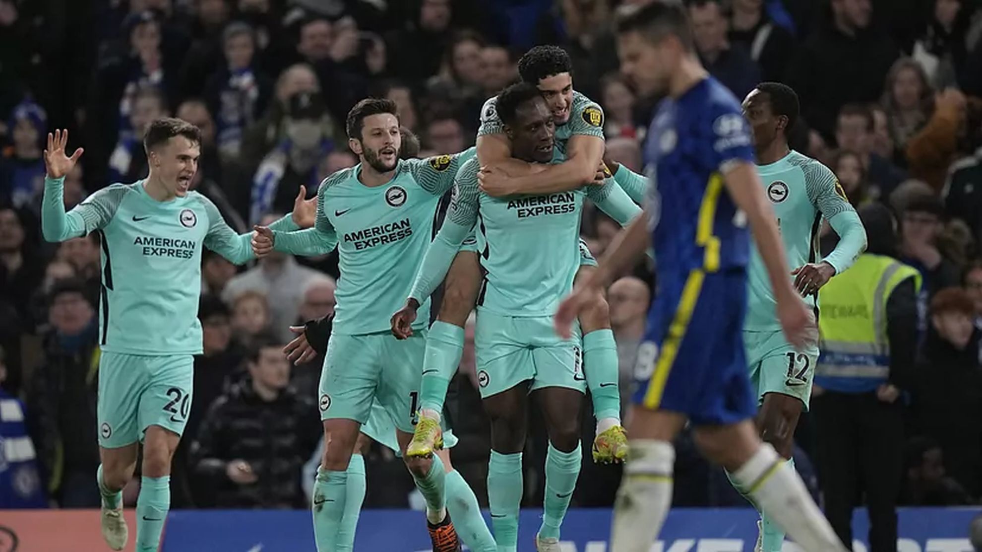 Danny Welbeck celebrates his goal against Chelsea