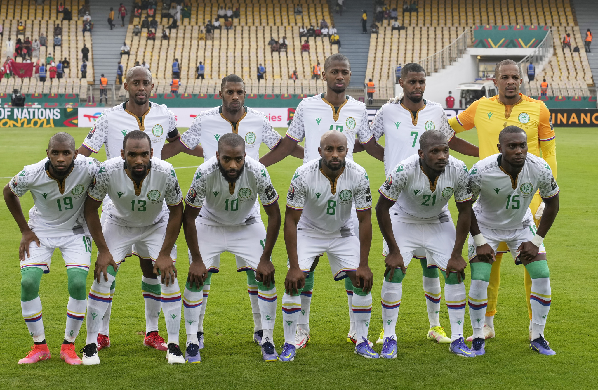 La alineación de Islas Comoras durante la Copa África 2021