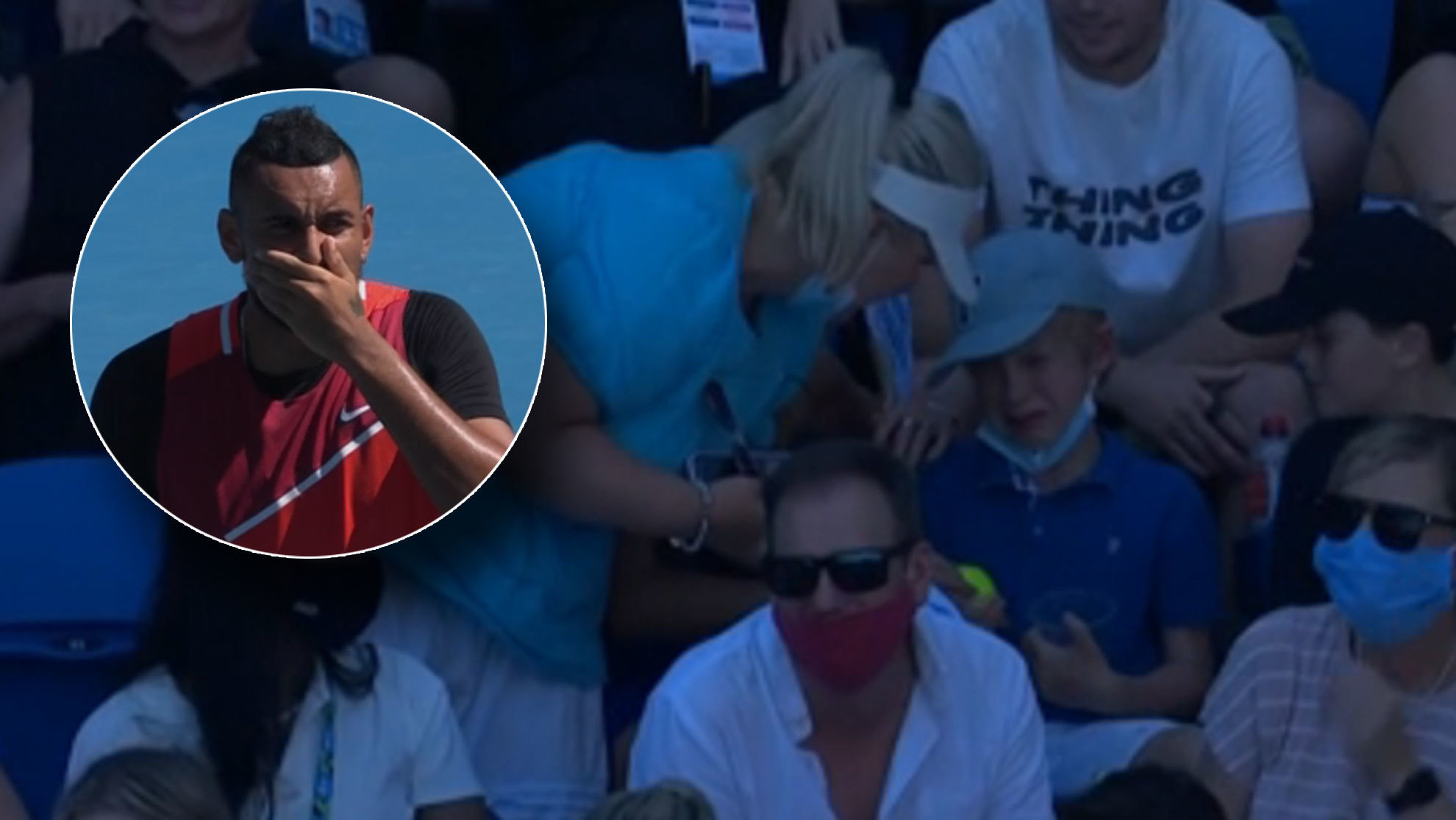 Kyrgios causes another stir after hitting a child with the ball
