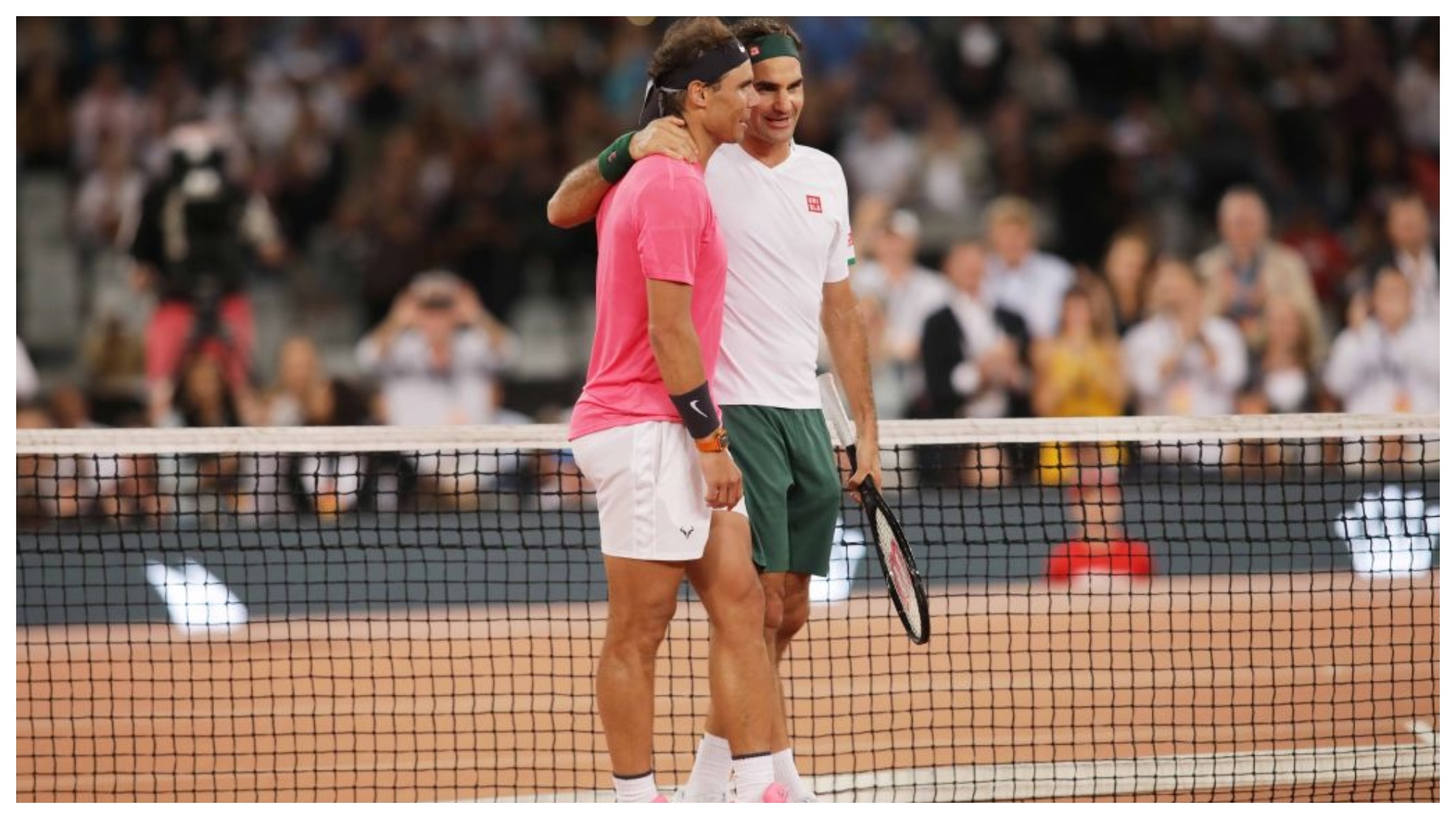 Nadal y Federer, en la exhibición disputada en Sudáfrica