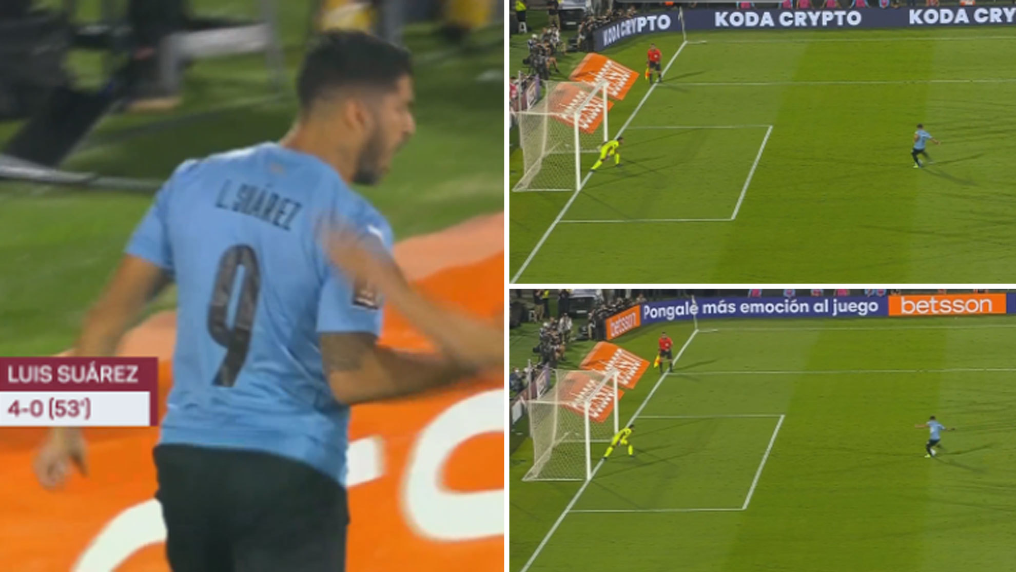 Luis Suárez marcó de penalti a la segunda... aunque el portero también se adelantó