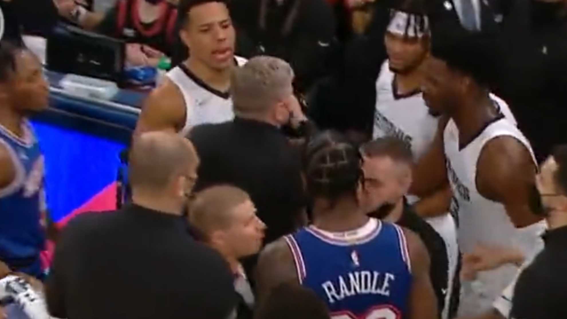 Momento del rifirrafe entre los Knicks y los Grizzlies