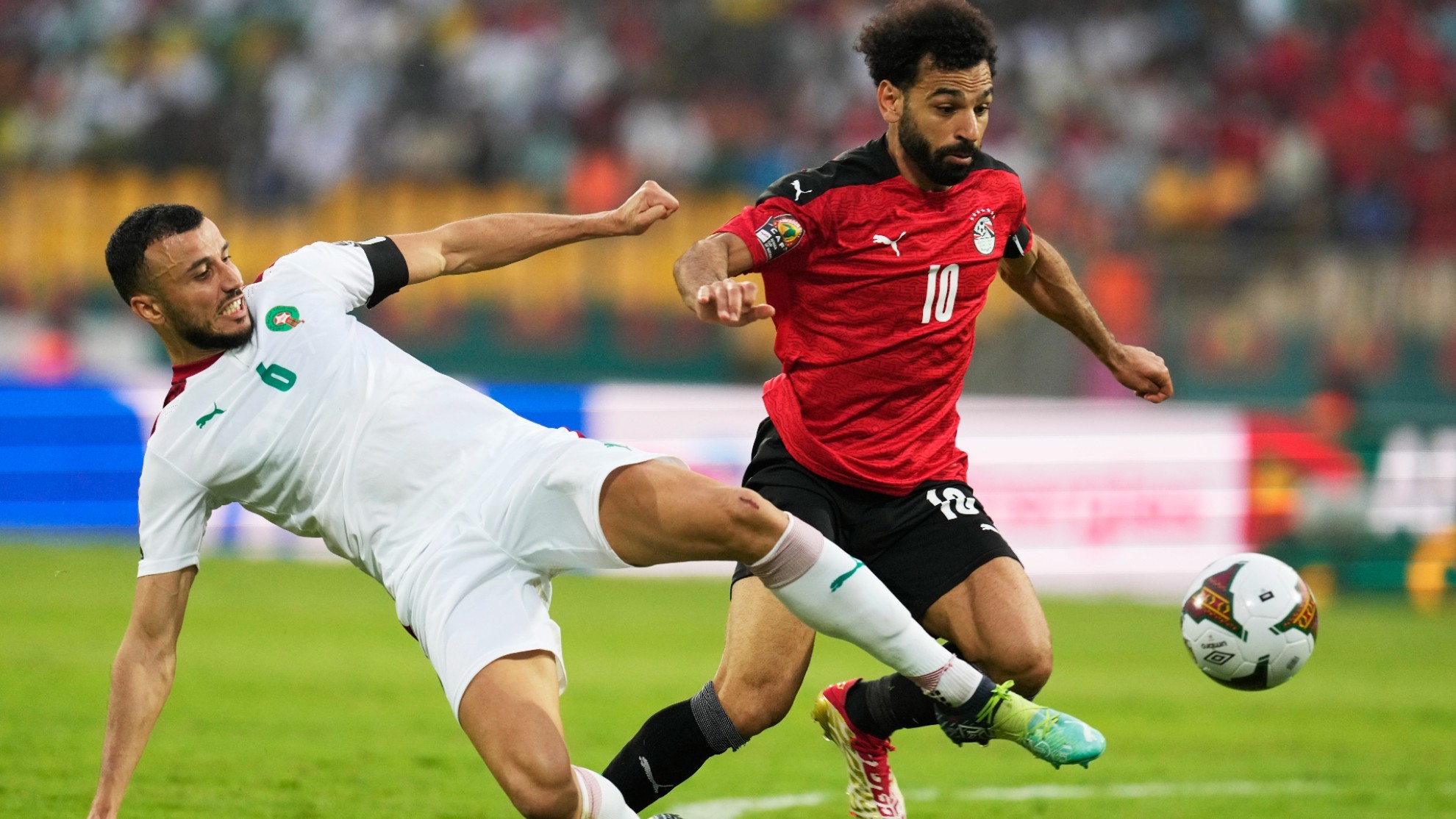 Salah, durante el partido de cuartos frente a Marruecos