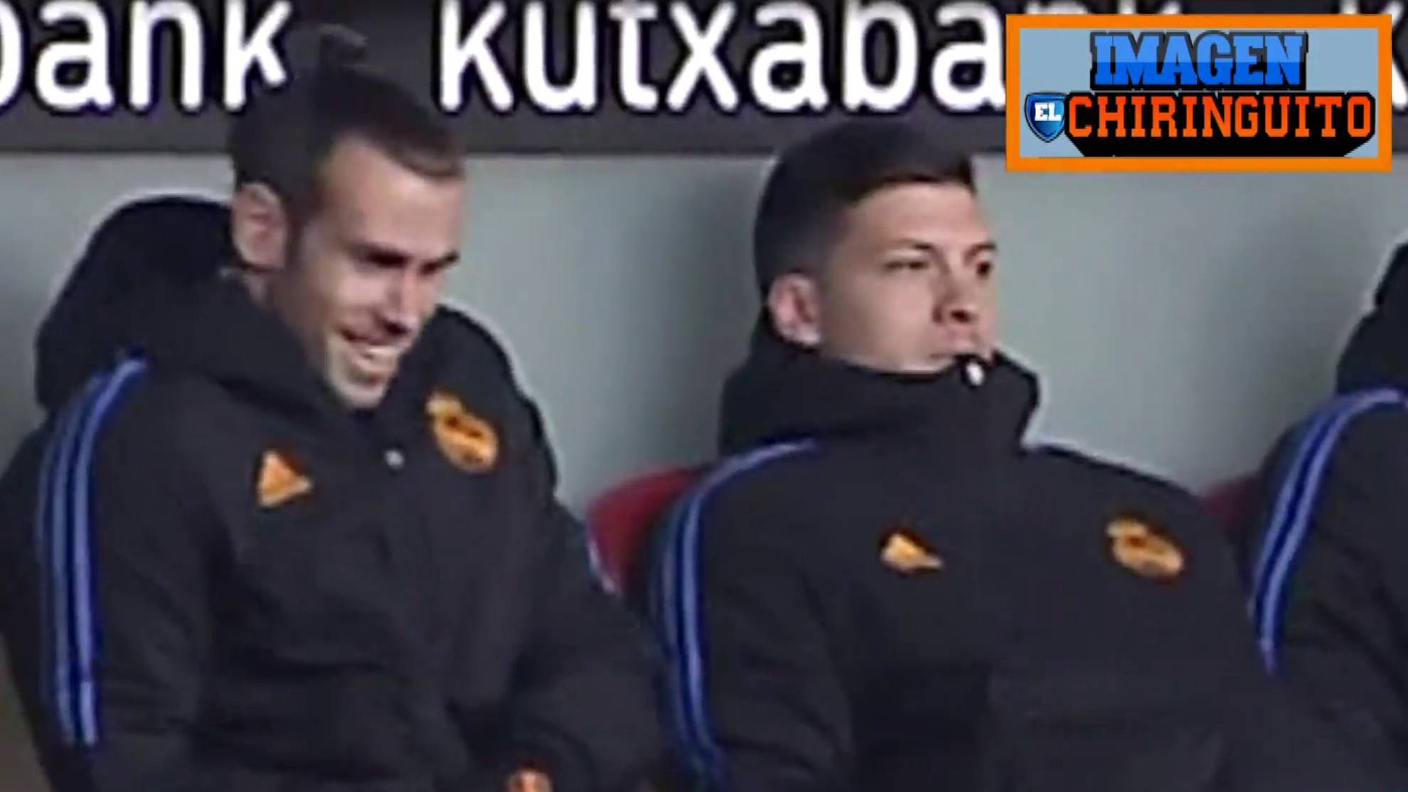 Bale's laugh when Ancelotti sat Hazard down after making him warm up
