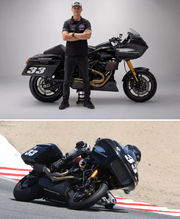 Kyle Wyman ha sido el ganador de la series King of Baggers de 2021 con su Road Glide Special modificada (motor de 131 pulgadas cbicas) del equipo Screamin' Eagle factory team de Harley-Davidson.