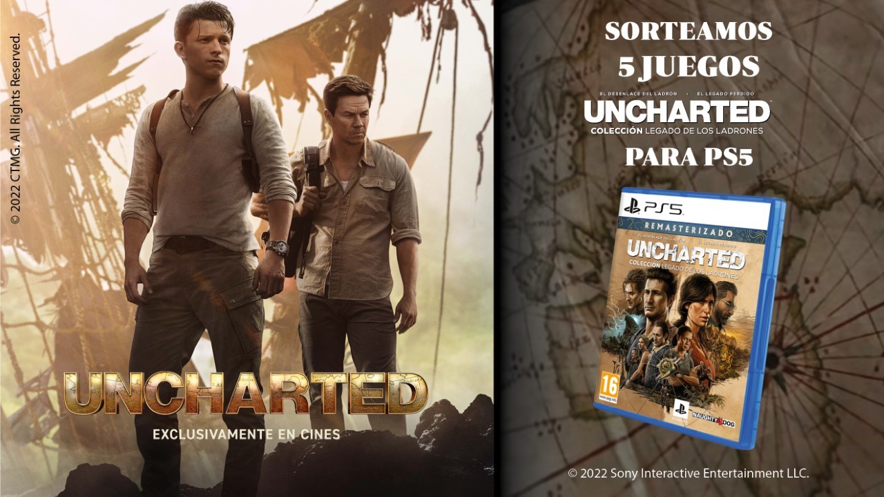 Celebramos el estreno de Uncharted sorteando cinco juegos  de PlayStation 5, Uncharted, el legado de los ladrones