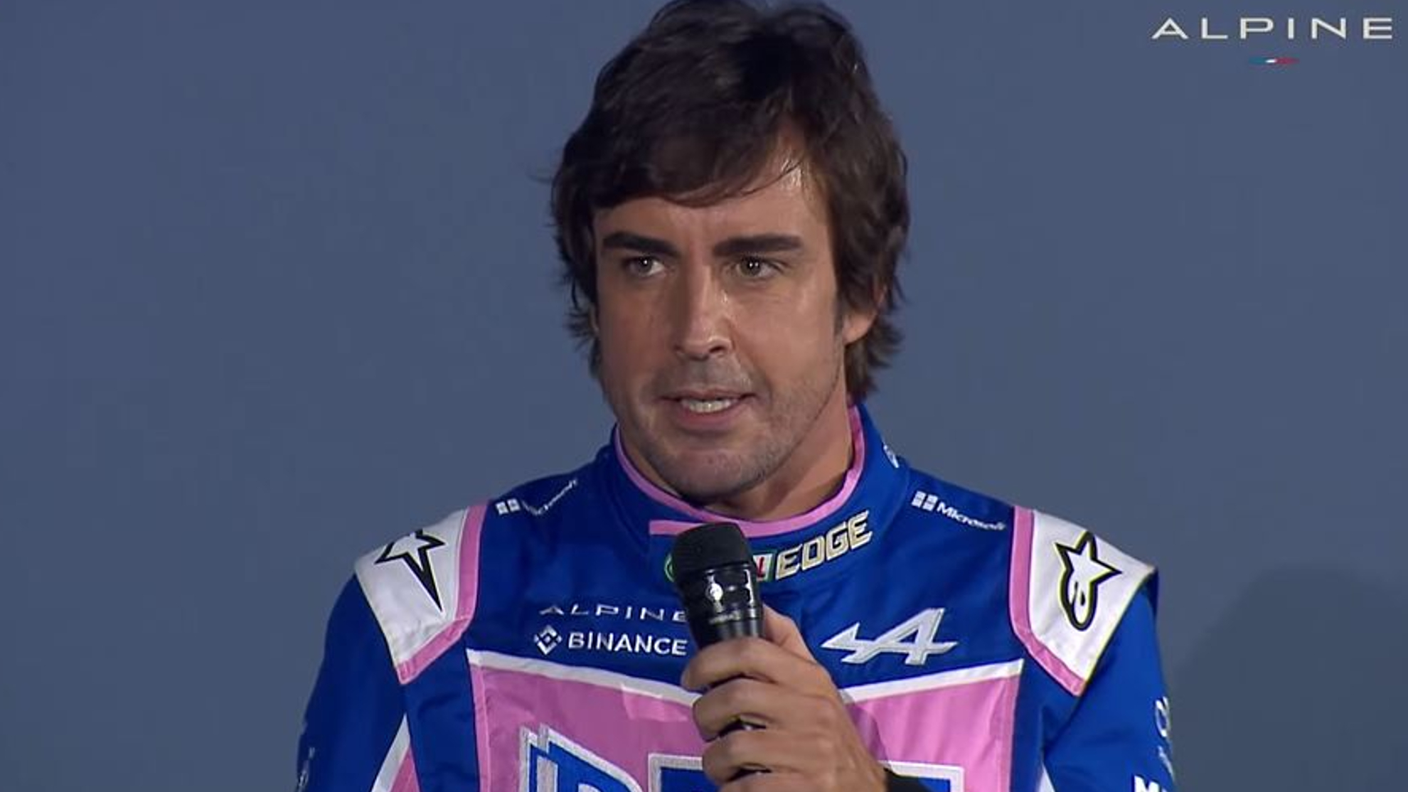 Fernando Alonso, en el presentación del A522.