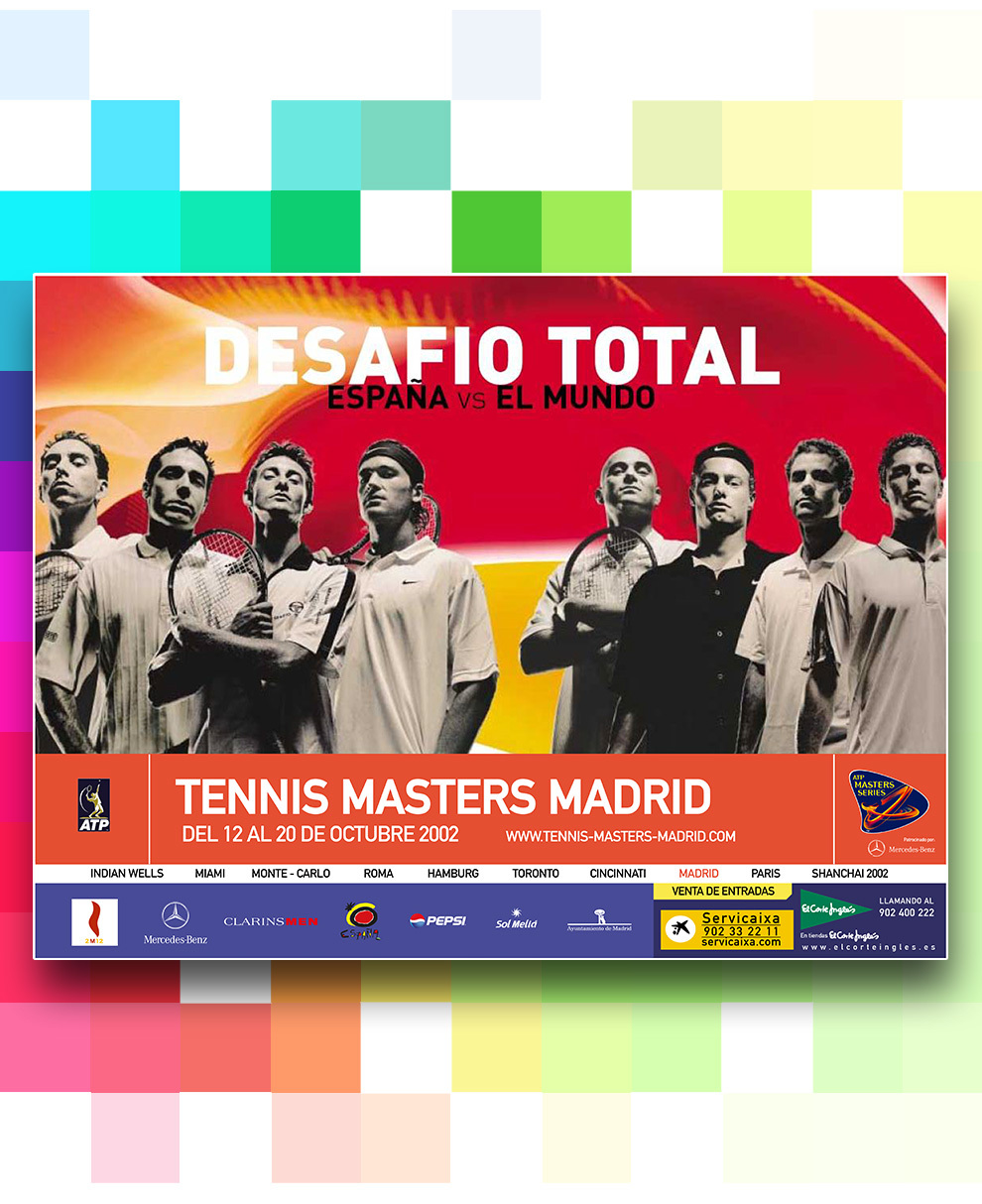 Desafio total. Los aprticipantes posan en el cartel oficial del Mutua Madrid Open 2022