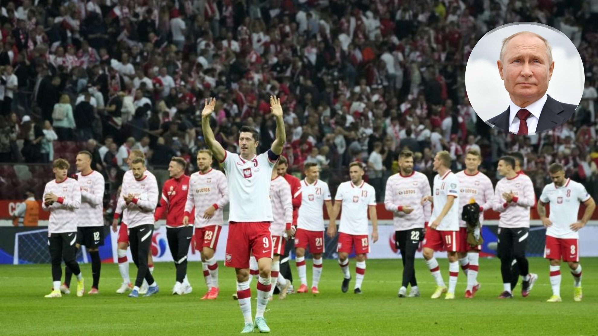 Las selección de Polonia saluda a su hinchada tras un partido de clasificación para el Mundial.