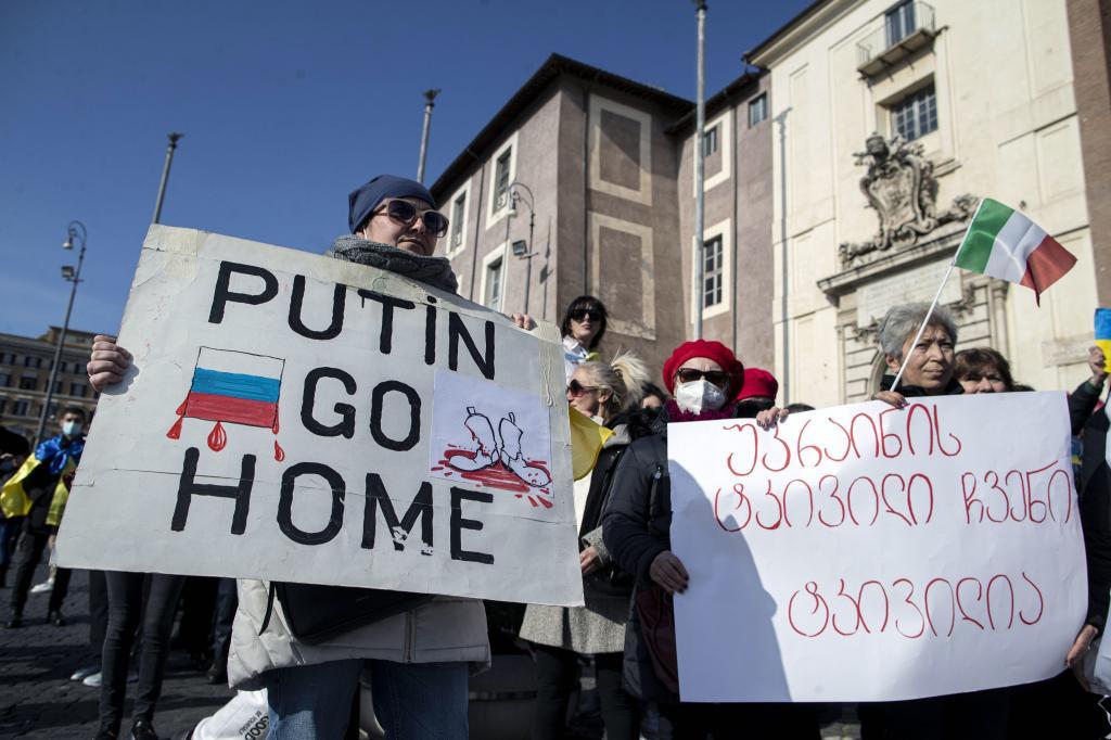 Manifestacin contra la invasin rusa de Ucrania