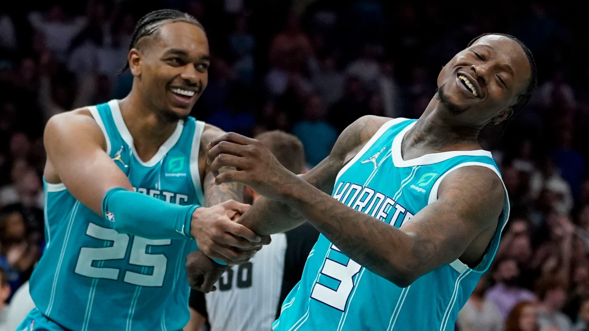 Charlotte Hornets guard Terry Rozier and forward P.J. Washington