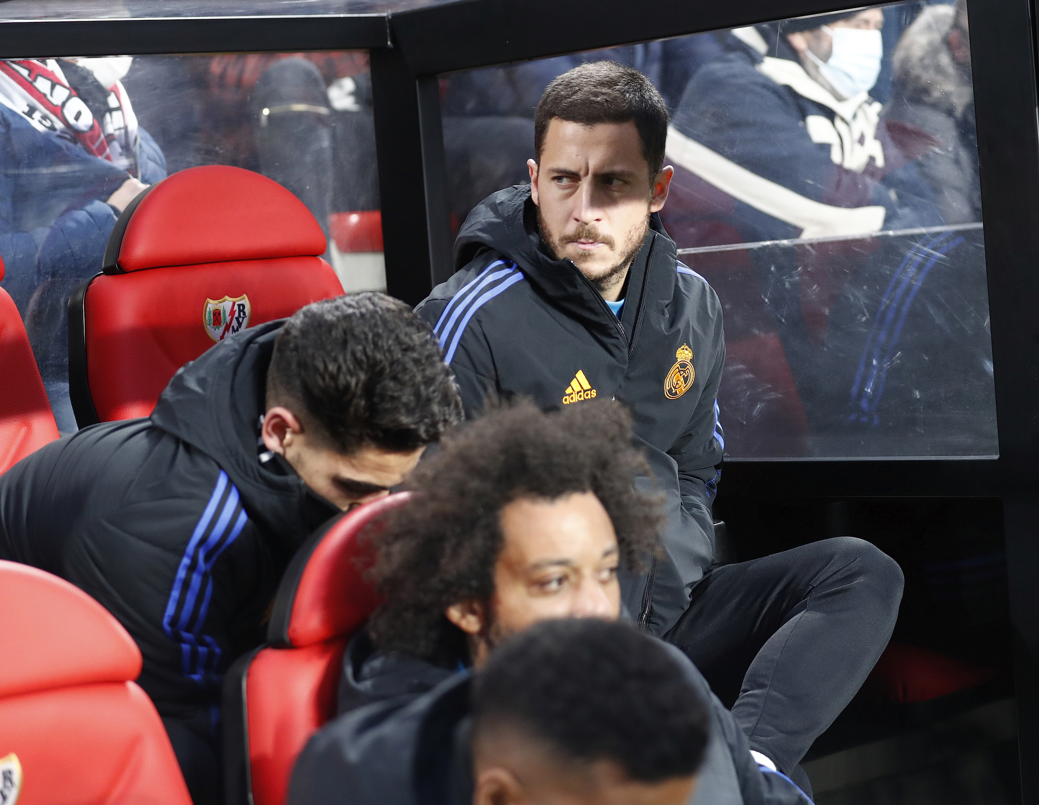 Eden Hazard on the Real Madrid bench