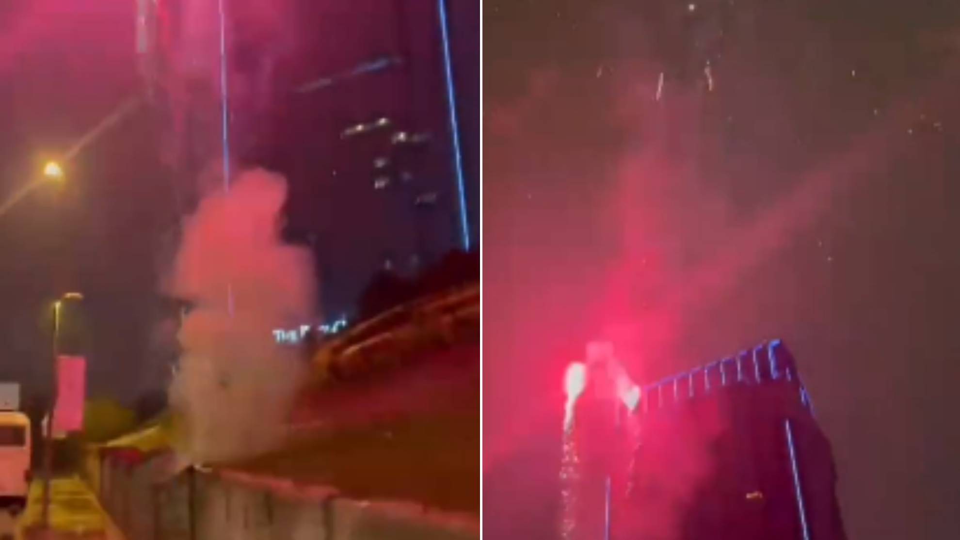 El vídeo que indigna al Barcelona: fuegos artificiales cerca de su hotel... ¡a las 3:46 de la madrugada!