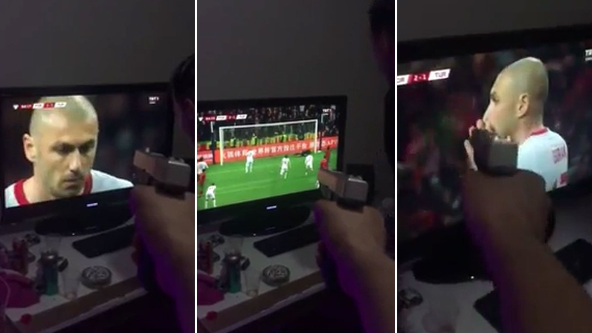 Un aficionado turco dispara a su televisión tras el penalti de Yilmaz: ¿real o 'fake'?