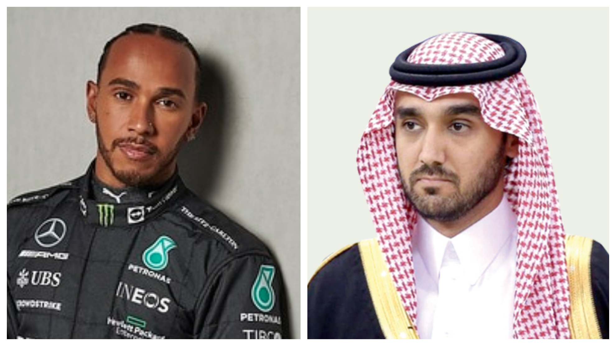 Lewis Hamilton y Su Alteza Real el Príncipe Abdulaziz Bin Turki Al-Faisal.