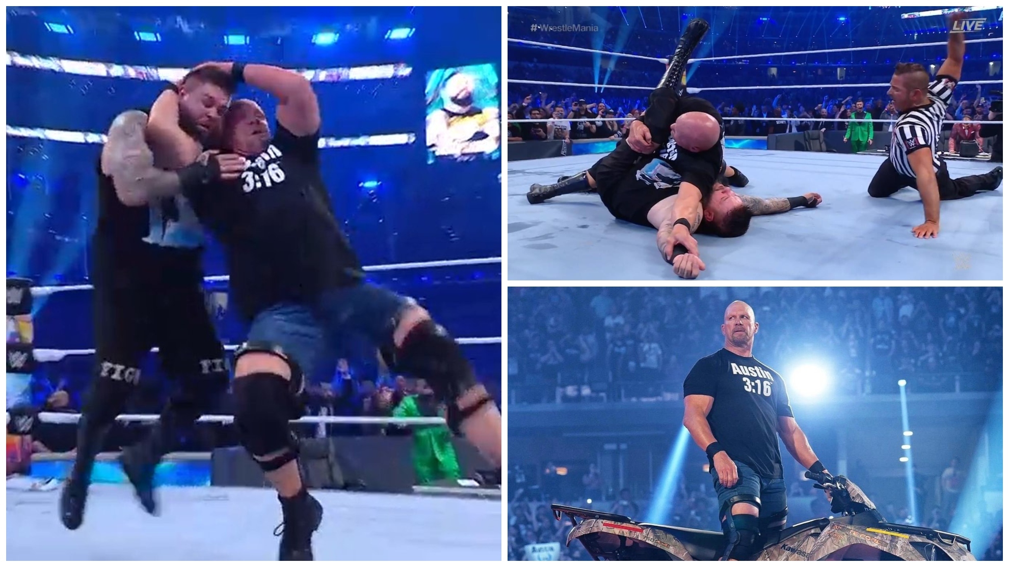 Stone Cold se lleva la victoria ante Kevin Owens en el primer día de WrestleMania 38.