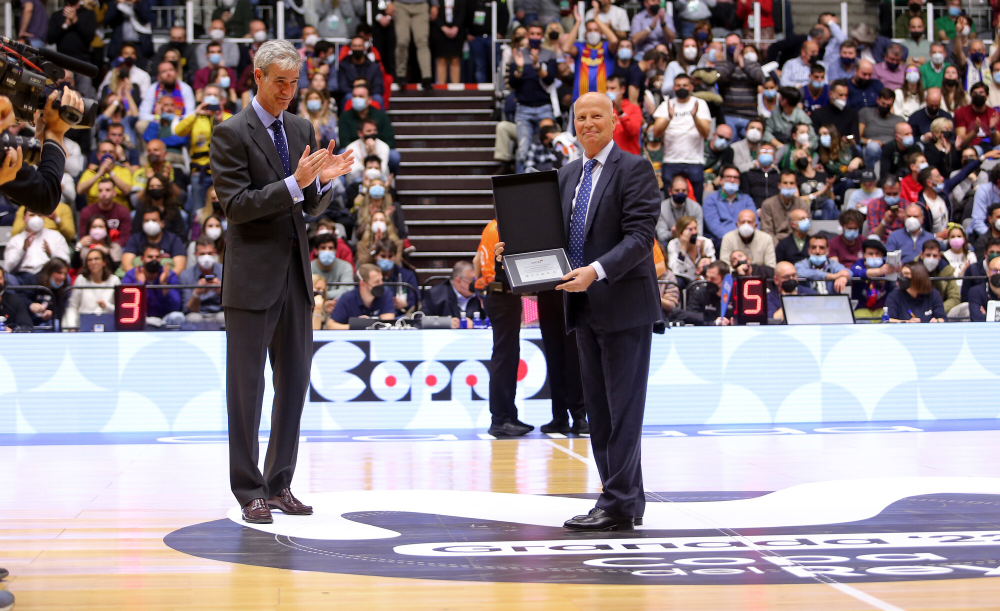 Javier Imbroda, en un reciente homenaje que le tributó la ACB durante la Copa del Rey.