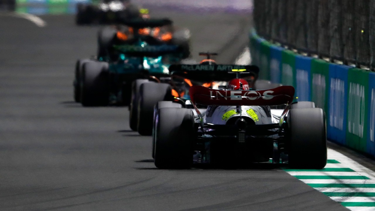 Hamilton, en la décima plaza del GP de Arabia Saudí 2022.