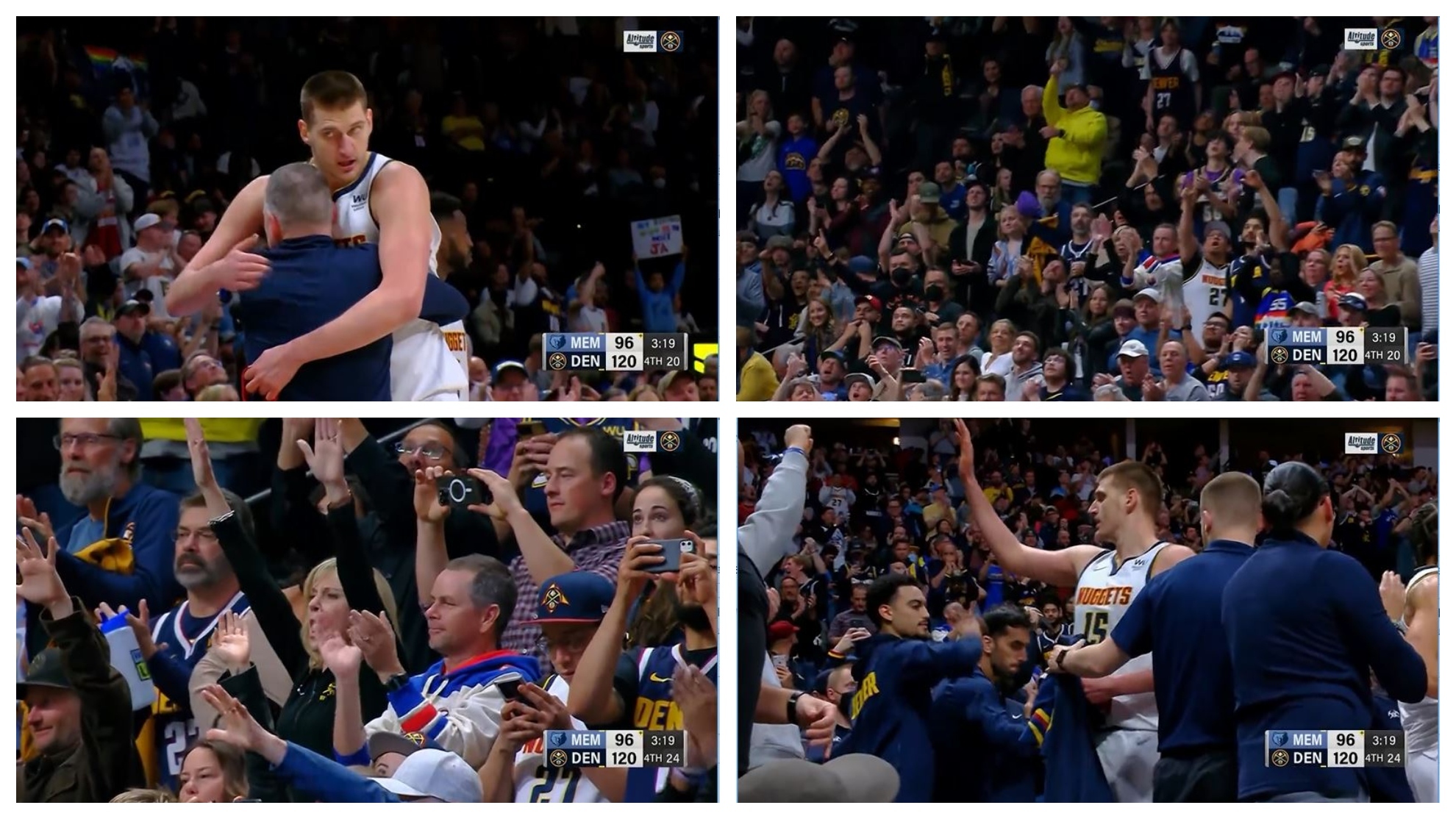 La mejor ovación de la temporada en la NBA fue para Jokic y duró una eternidad: Piel de gallina