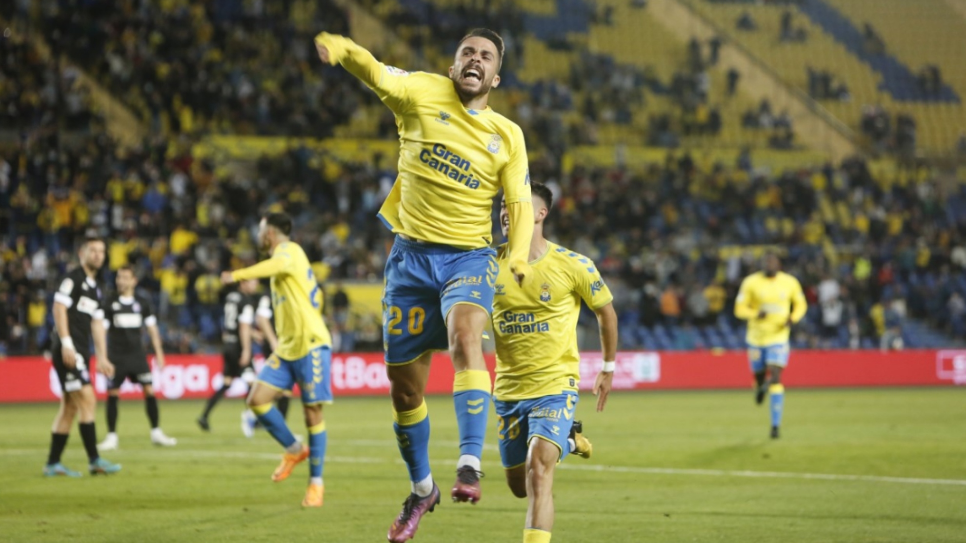 Kirian celebra el gol que marcó al Amorebieta.
