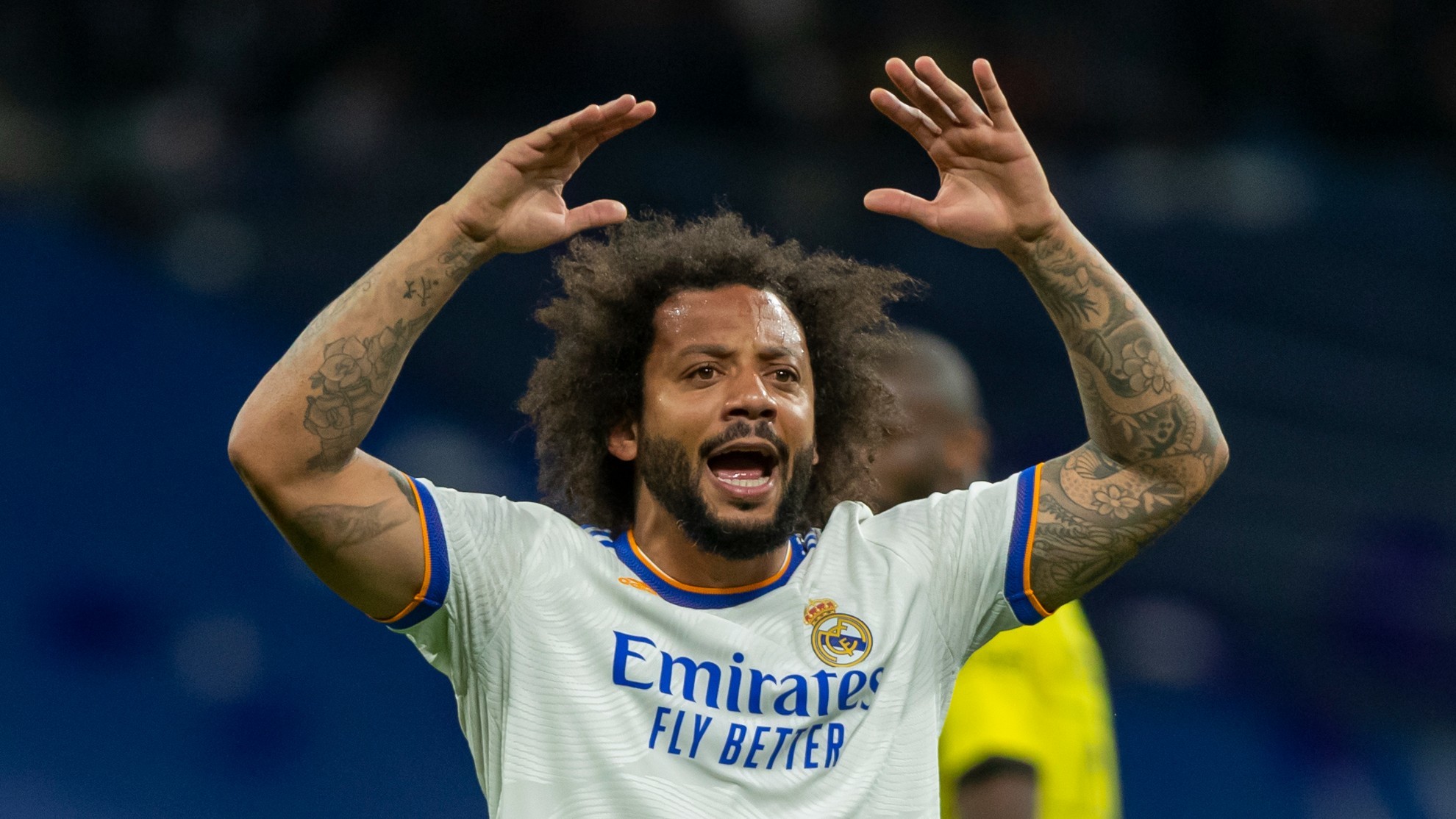 Marcelo protesta una jugada durante el Madrid-Chelsea