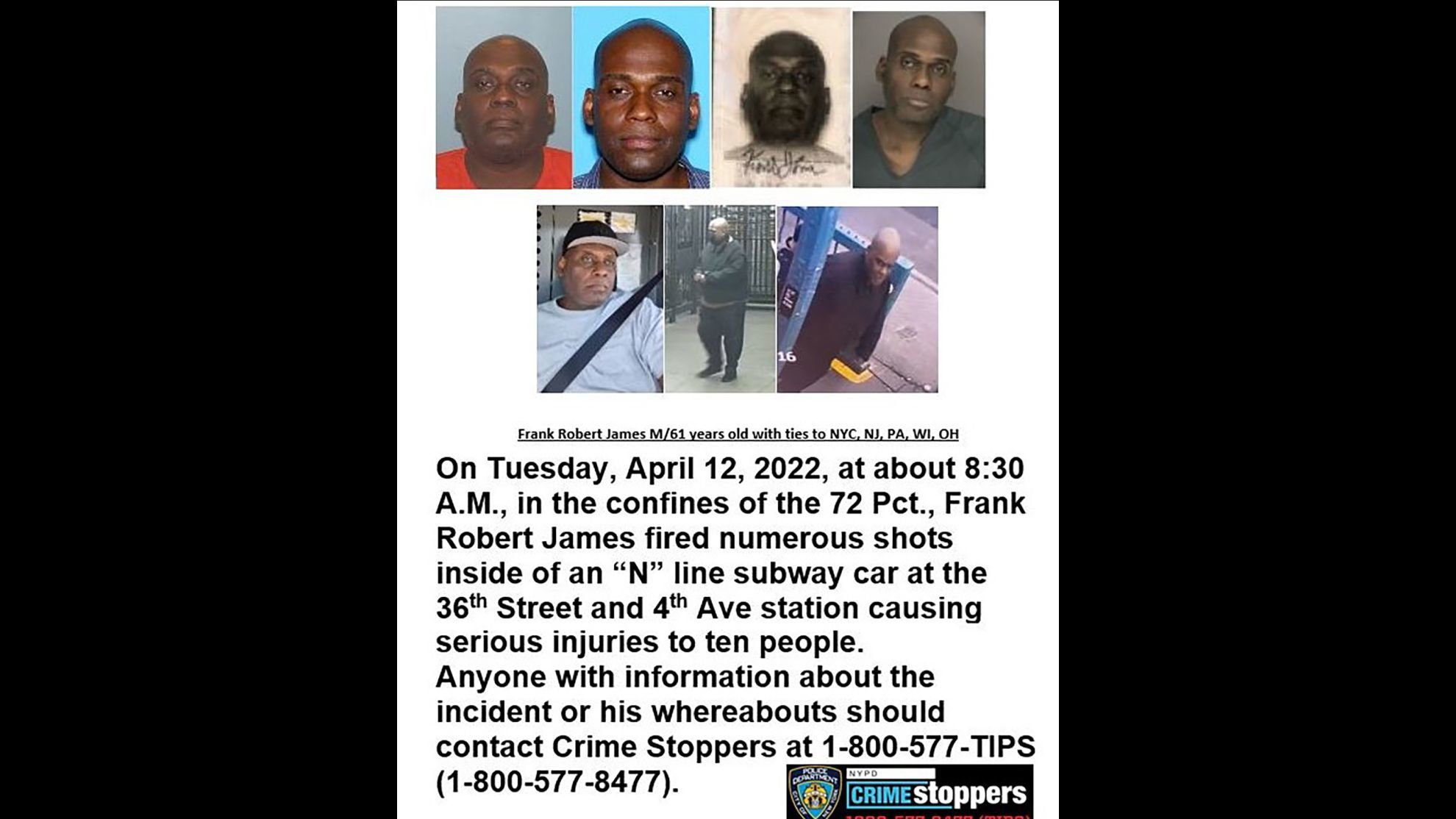 Frank James, suspect in the Brooklyn subway shooting.