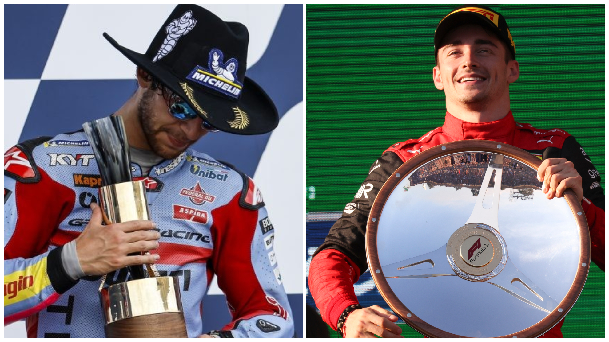 Bastianini (Ducati) y Leclerc (Ferrari), ganadores el mismo día en Austin y Melbourne.
