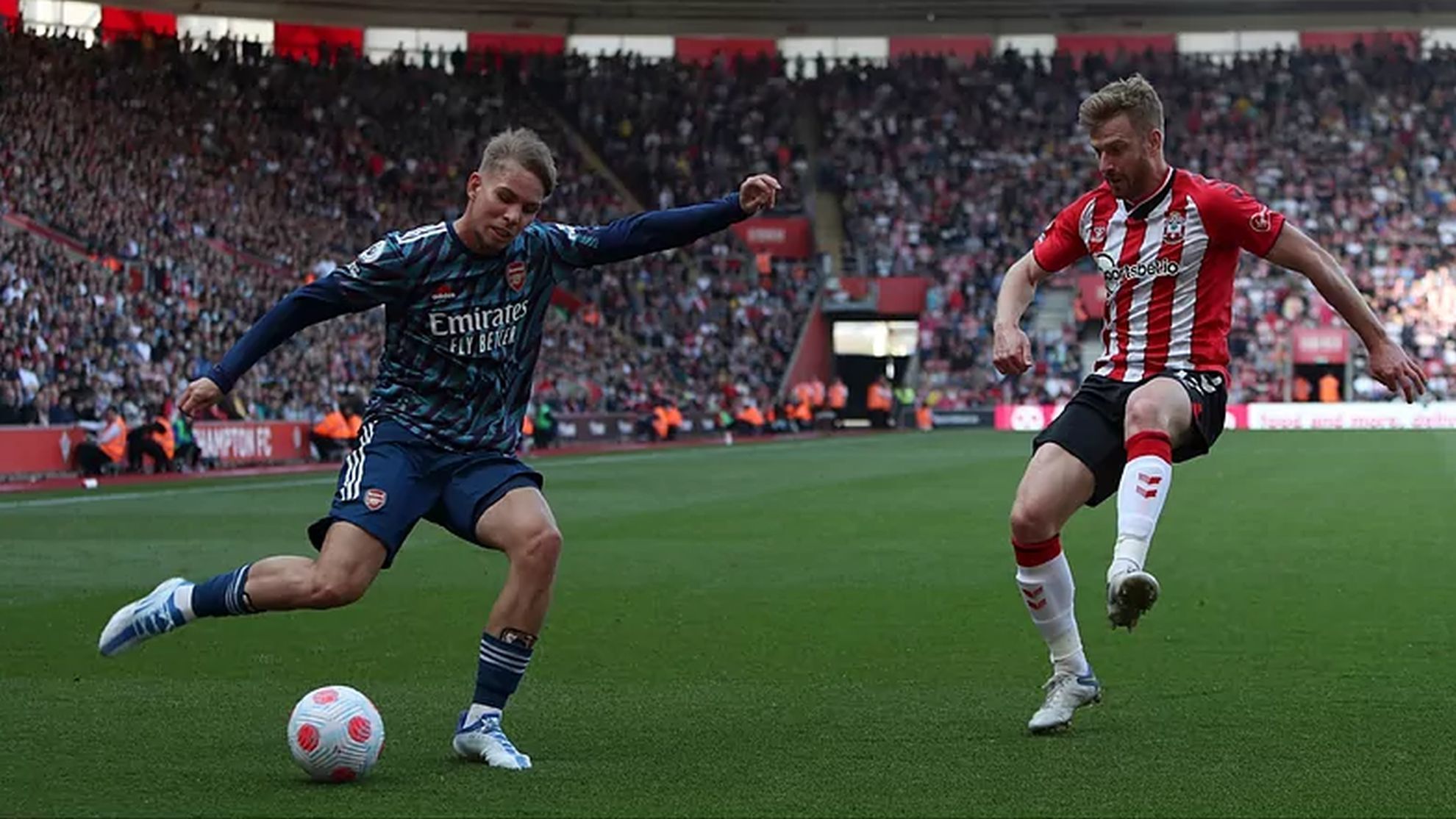 Smith Rowe and Stuart Armstrong in Arsenal vs Southampton